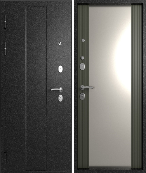 Входная дверь Эталон М-5 Чёрный букле - Графит софт