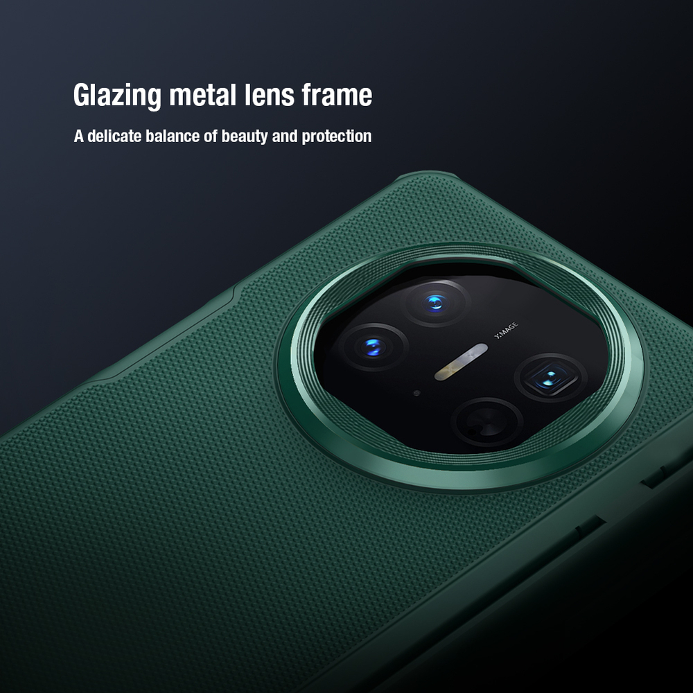 Усиленный чехол зеленого цвета от Nillkin для Huawei Mate X5, серия Super Frosted Shield Fold (версия с подставкой)