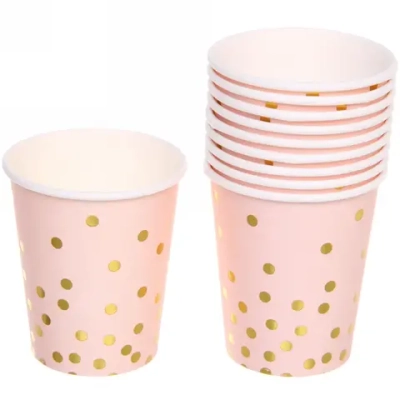 Стакан бумажный 0,2л в наборе 10 шт «Конфетти» розовый