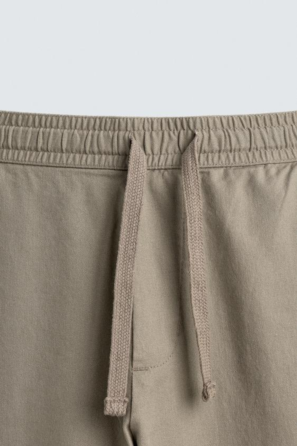ZARA БРЮКИ RELAXED FIT ИЗ СМЕСИ ХЛОПКА, ЗЕЛЕНЫЙ