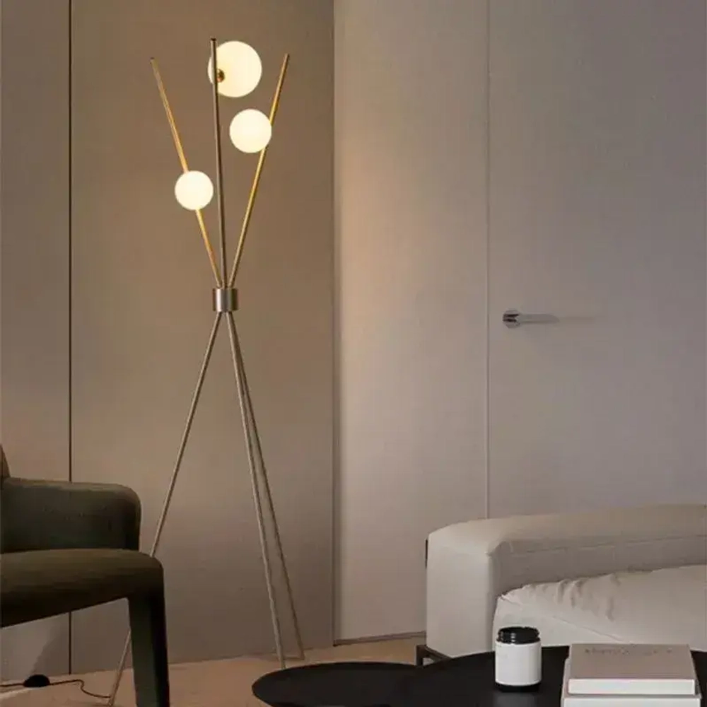 Скандинавский современный стиль, Торшер для спальни и гостиной, LED, G9, 15 Вт, золотой