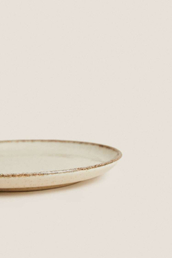 ZARA HOME ФАРФОРОВАЯ БОКОВАЯ ТАРЕЛКА, СВЕТЛО-БЕЖЕВЫЙ