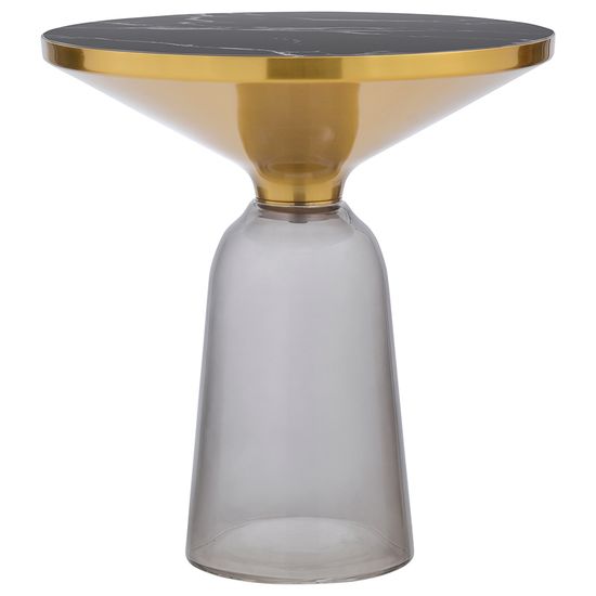 Столик кофейный odd, D50 см, мрамор/черный