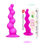 Стимулятор ануса с шариками и на присоске Pretty Love (Цвет: фуксия)