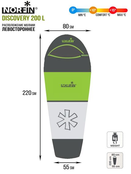 Мешок-кокон спальный Norfin DISCOVERY 200 L