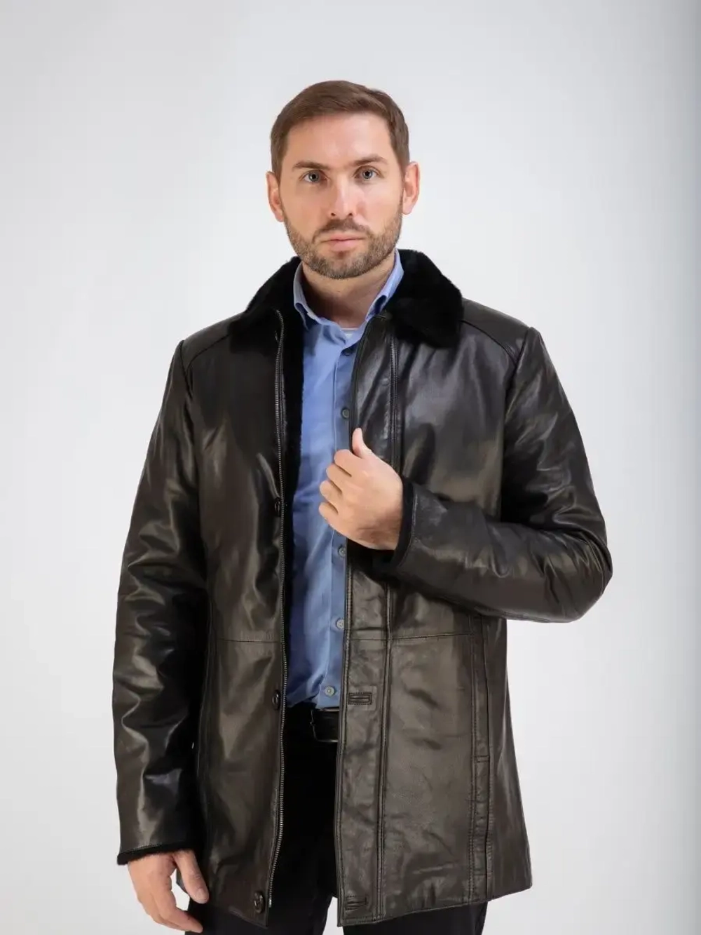 Дубленка мужская натуральная на меху куртка зимняя Турция