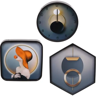 Часы настенные + пано 2шт «HOME STYLE» Обольщение, черный корпус