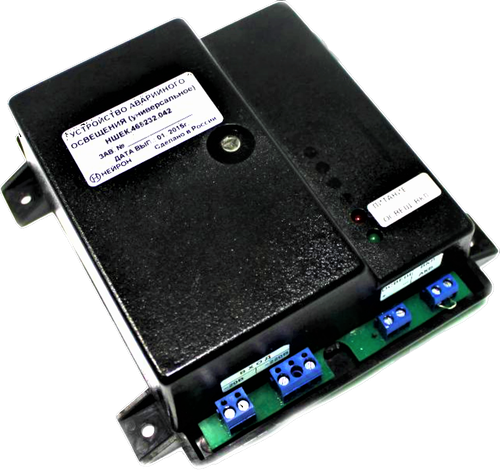 Устройство аварийного освещения кабины лифта универсальное (УАО) с одним светодиодным модулем КМЗ.