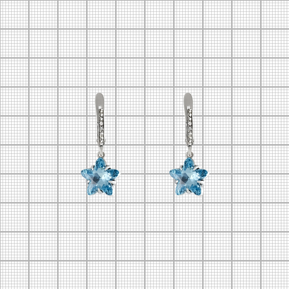 "Кадпул мал." серьги в серебряном покрытии из коллекции "Эдельвейс" от Jenavi