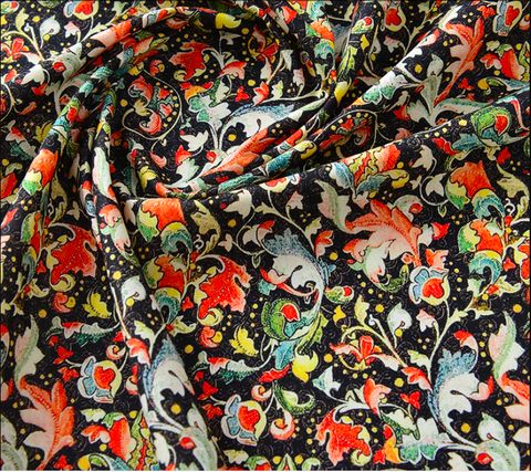 ЦВЕТОЧНЫЙ МИКС НА ЧЕРНОМ 100% Хлопок, ширина 110 см, 140 гр/кв.м