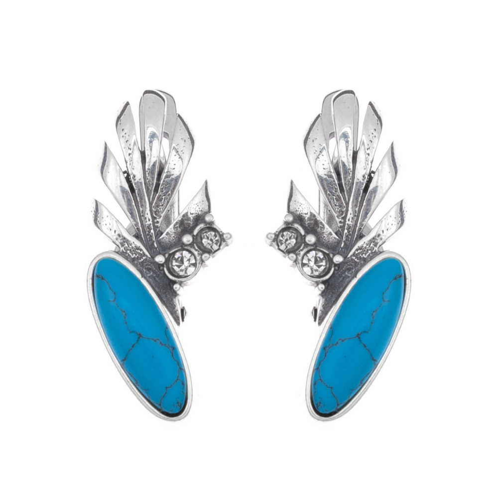 "Бригантина" серьги в серебряном покрытии из коллекции "Самоцветы" от Jenavi  с английским замком