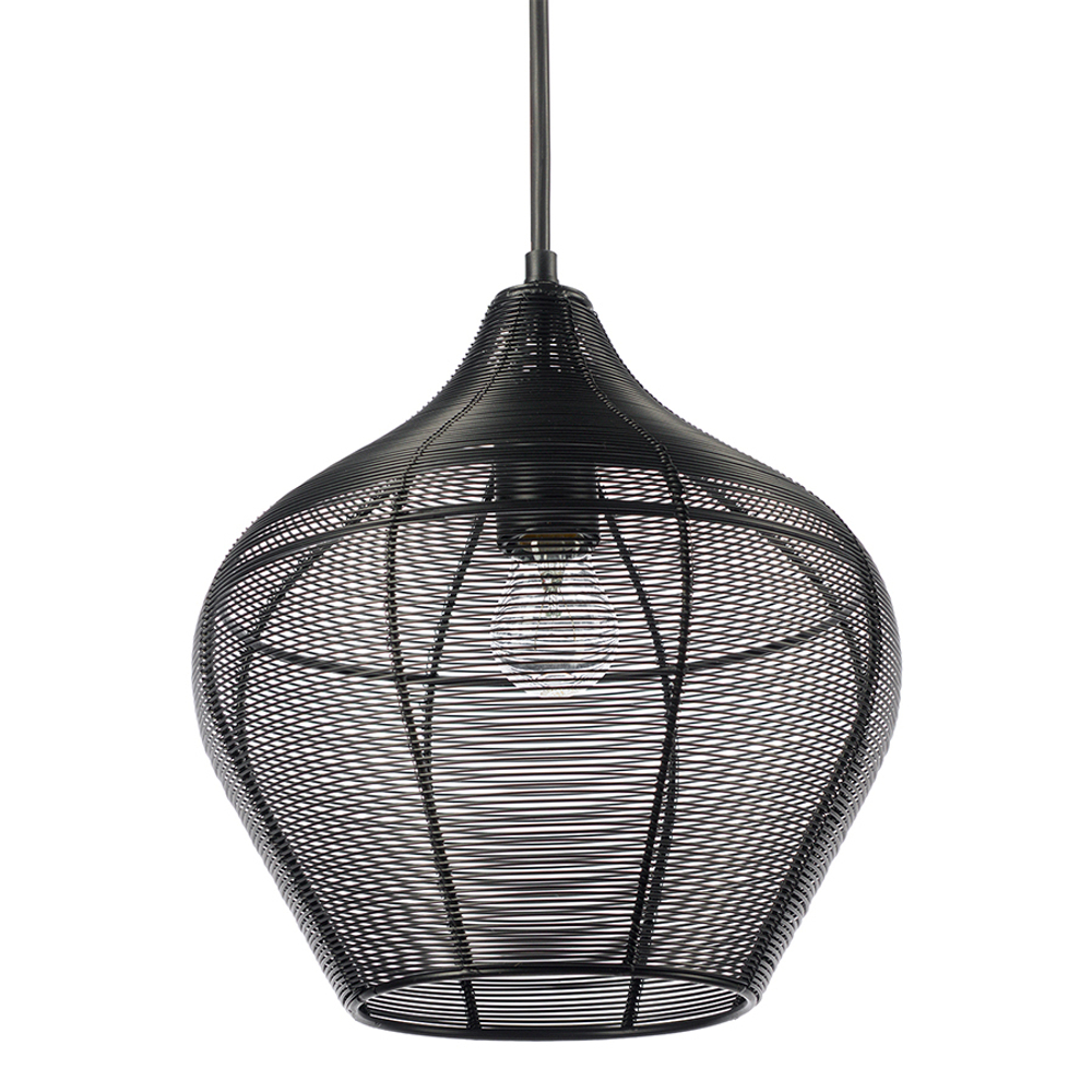 Светильник подвесной vinger, D27х30 см, черный