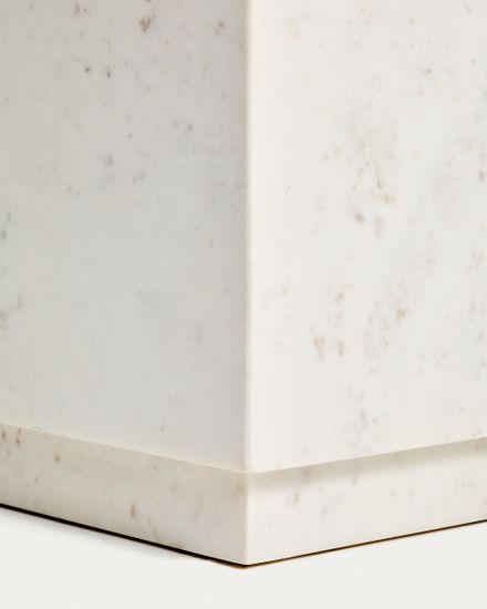 Приставной столик Sorein из белого мрамора 40 x 40 см