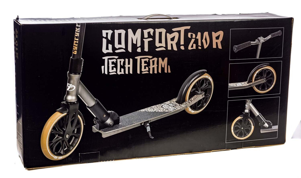 Городской самокат Tech Team ​210 Comfort 2021 (6+) хаки-черный