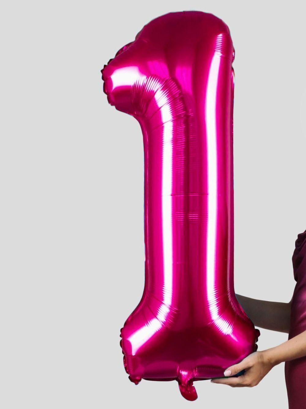 FM Шар 40" / 102 см "Цифра 1" фуксия фуше (БГ-60)  Изображение5