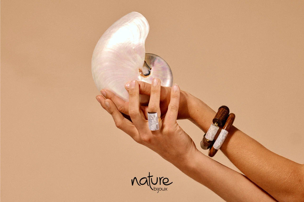 Кольцо Nature Bijoux, Okawa, разъемное, из дерева роблес, с перламутром, NB26.1-19-25971 (серый)