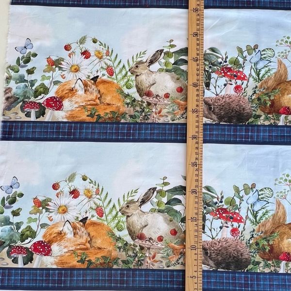 КАЙМА, ЛИСА, ЗАЯЦ, ЕЖИК , отрез 60 см, - 100% хлопок. 4