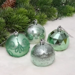 Новогодние шары «Зимняя вечеринка» 6 см (набор 16 шт), Мятный