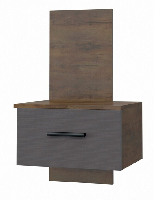 КУБА СГ Тумба прикроватная (НАВЕСНАЯ, ЛДСП, Таксус/Вольфрам) 465х504х880  Bravo-мебель