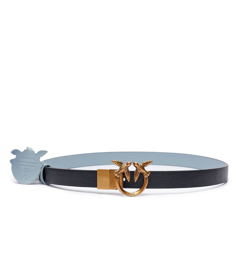 Двухсторонний кожаный ремень LOVE BERRY Pinko - голубой(100143 A1K3)