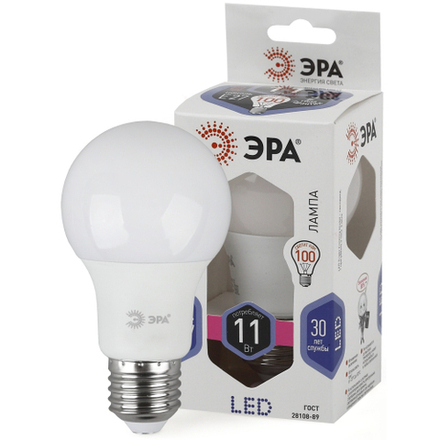 Лампочка светодиодная ЭРА STD LED A60-11W-860-E27 E27 / Е27 11 Вт груша холодный дневной свет