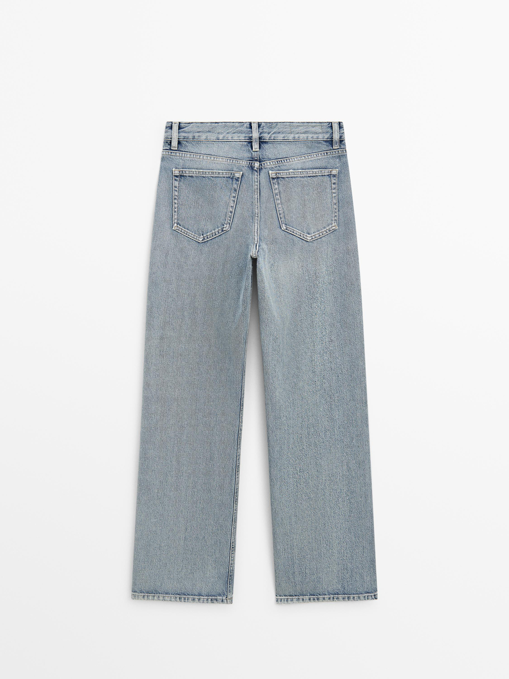 Massimo Dutti Джинсы средней посадки с широкими штанинами, светло-голубой