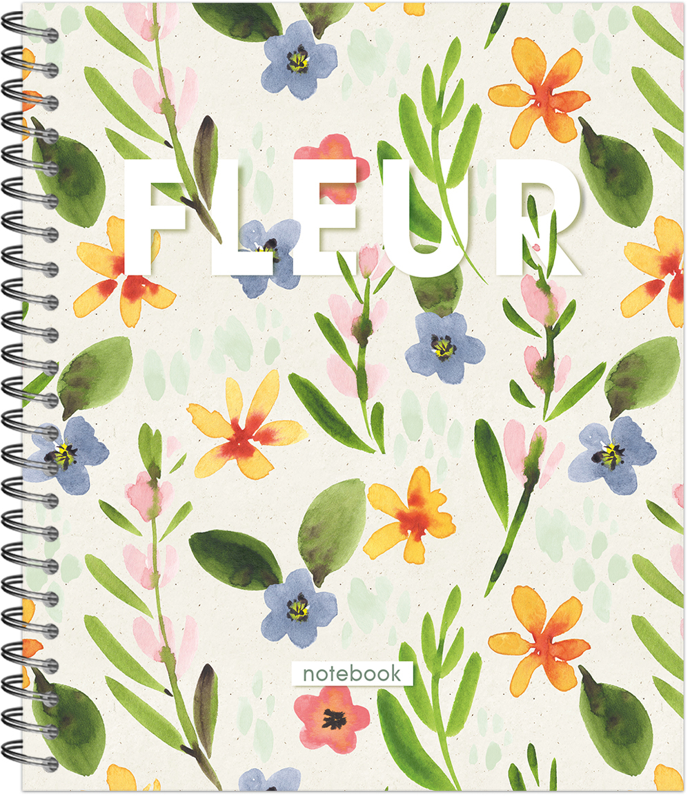 Тетрадь общая 48 листов на металлическом гребне "FLEUR"