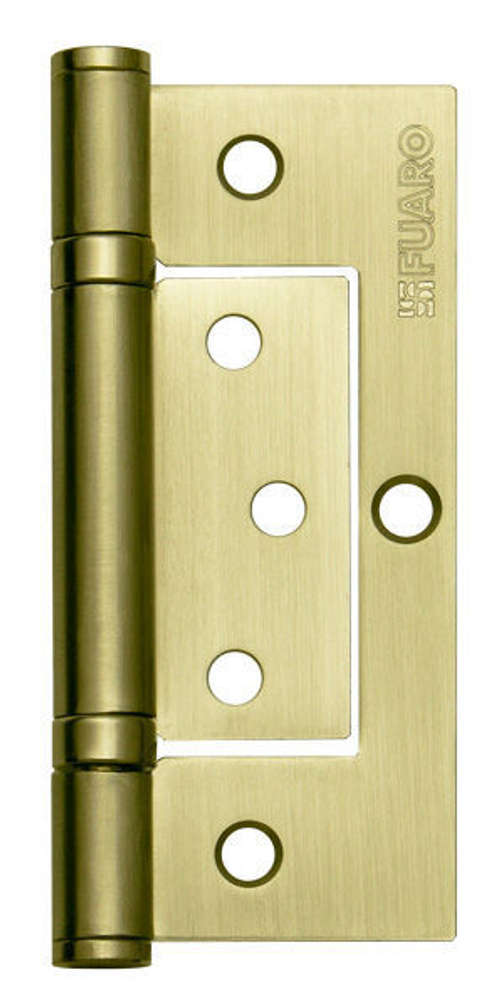 [ТОВАРА НЕТ В НАЛИЧИИ] Петля стальная накладная Фуаро 300-2BB 100x2,5 SB, цвет золото матовое (гарантия - 12 месяцев)