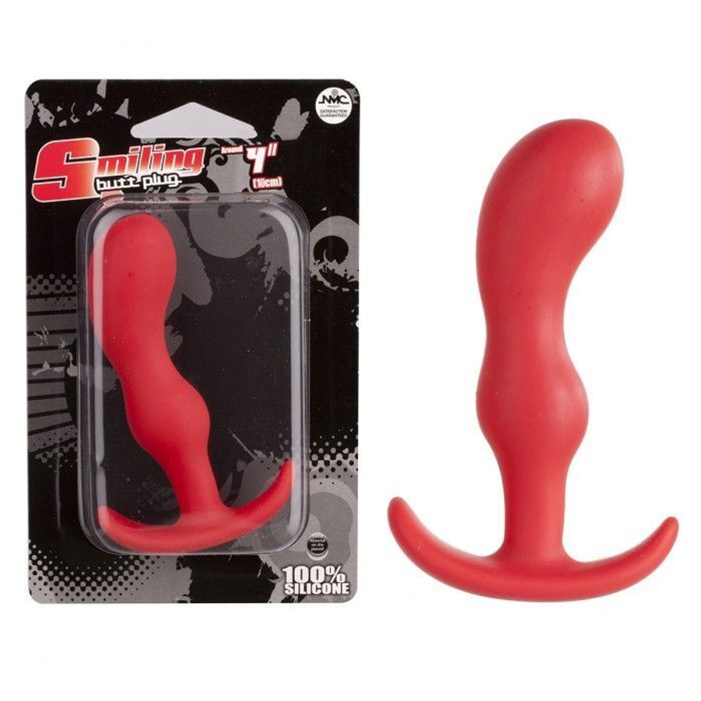 Красный плаг изогнутой формы - 10 см. (Цвет: красный)