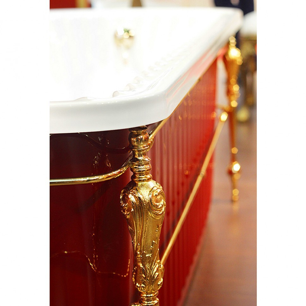 Ванна Migliore Olivia console 24268 174x80 см. акриловая отдельностоящая золотая/красная