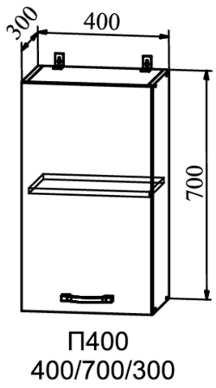 шкаф верхний 400 квадро