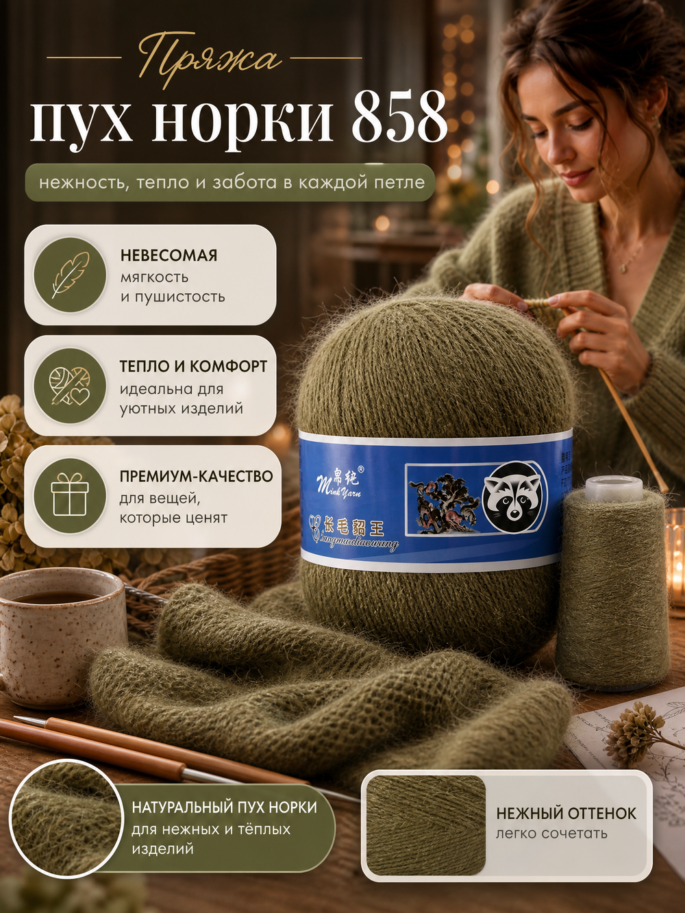 пух норки синяя этикетка