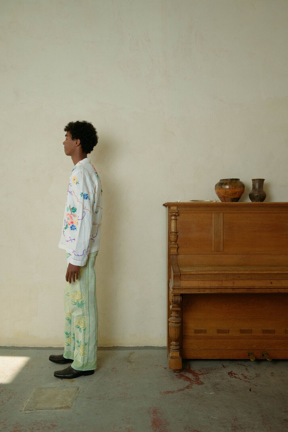 Рубашка Soeurs Украшенная Вышивкой Крестиком / Criss-Cross Bouquet Long Sleeve белая