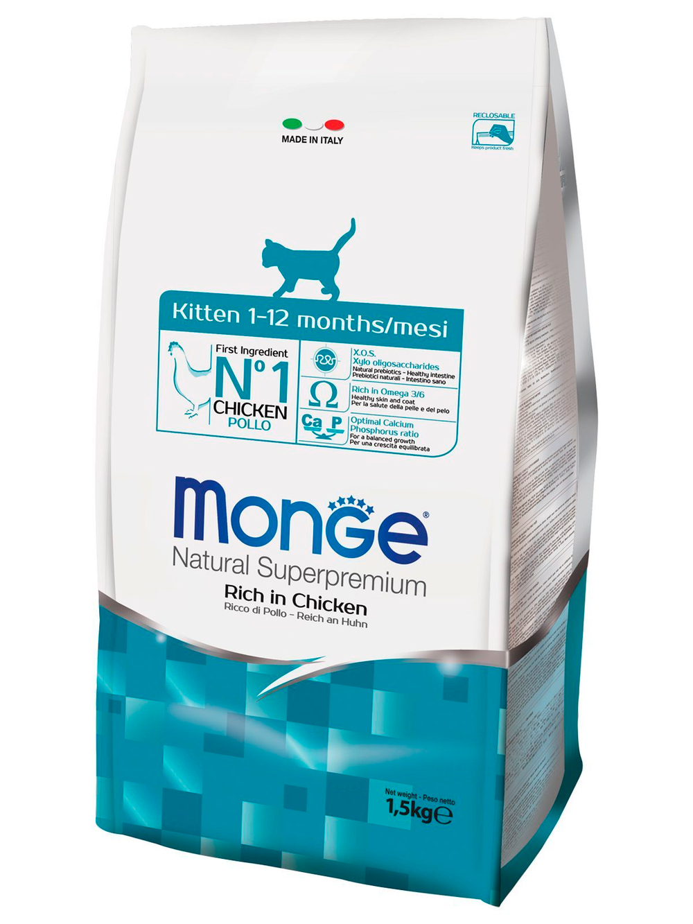Гипоаллергенный корм Monge Monoprotein для котят и беременных кошек (утка), 1,5 кг