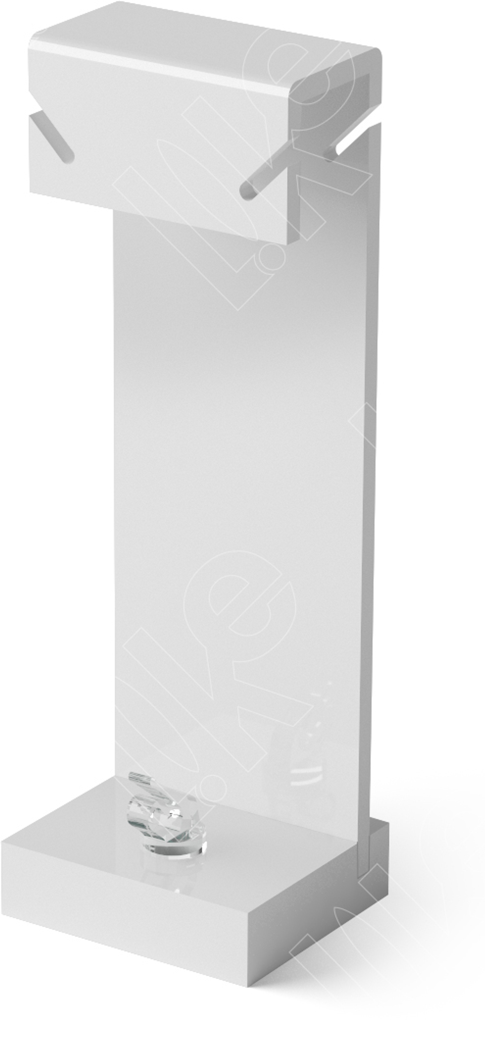 Подставка акриловая для гарнитура/4 прорези/зажим/ПЭТ карман/Н-120 мм.