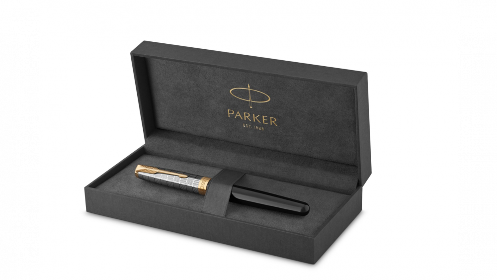 Ручка-роллер Parker Sonnet Premium Refresh BLACK GT, стержень: F, цвет чернил: black, в подарочной упаковке