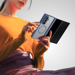 Усиленный чехол синего цвета с MagSafe для Samsung Z TriFold, серия Expn Series Magnetic от Dux Ducis