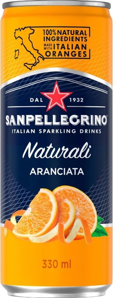 Газированный напиток Сан Пеллегрино Аранчата / San Pellegrino Aranciata 0.33 - банка