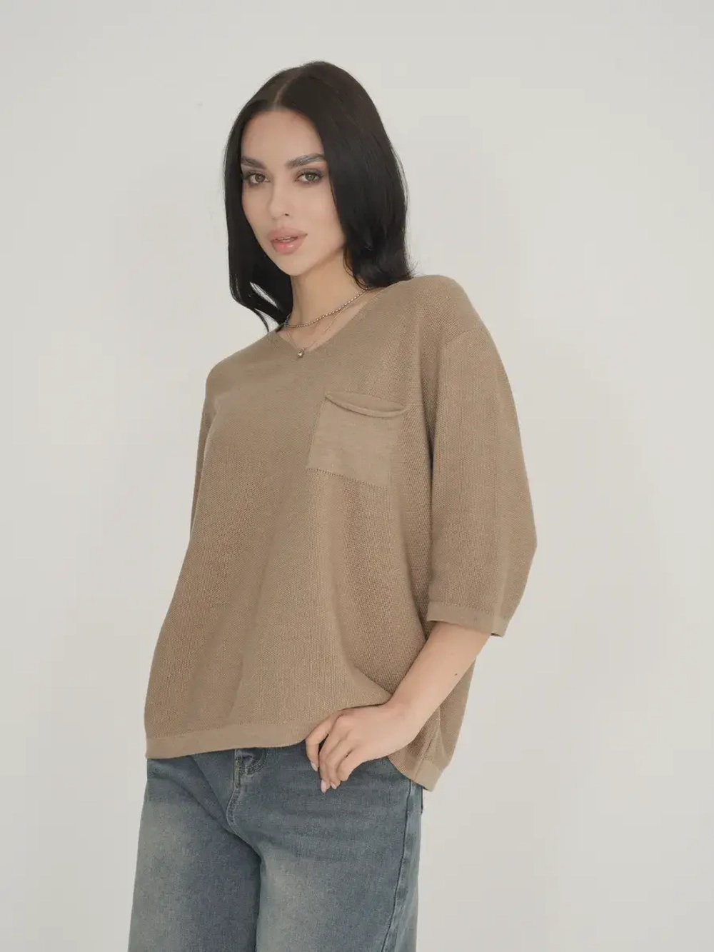 Кофта вязанная тонкая 9932-ДК