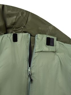 Спальный мешок летний Naturehike LW180, зеленый (NH21MSD09), молния слева