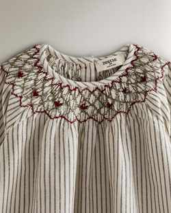 ZARA HOME ДЕТСКАЯ НОЧНАЯ РУБАШКА С РОЖДЕСТВЕНСКОЙ ВЫШИВКОЙ, ЖЕЛТОВАТО-БЕЛЫЙ