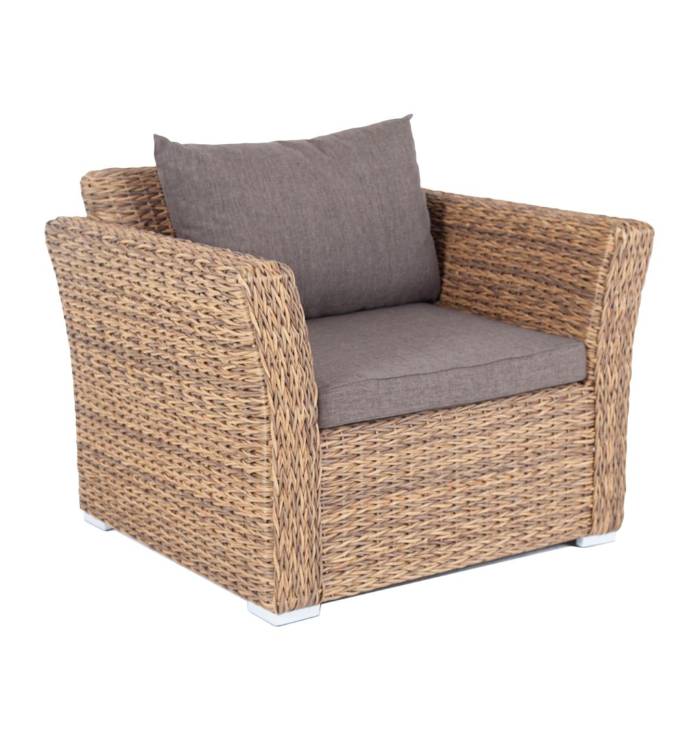 "Капучино" кресло из искусственного ротанга (гиацинт), цвет соломенный