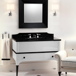 Suite Комплект мебели 1104*608 мм (тумба с ящиком + столешница из мрамора с 3 отв. под смеситель), pure white/nero Marquina+ Раковина Swindon 560*380 мм (встраиваемая снизу), белая керамика