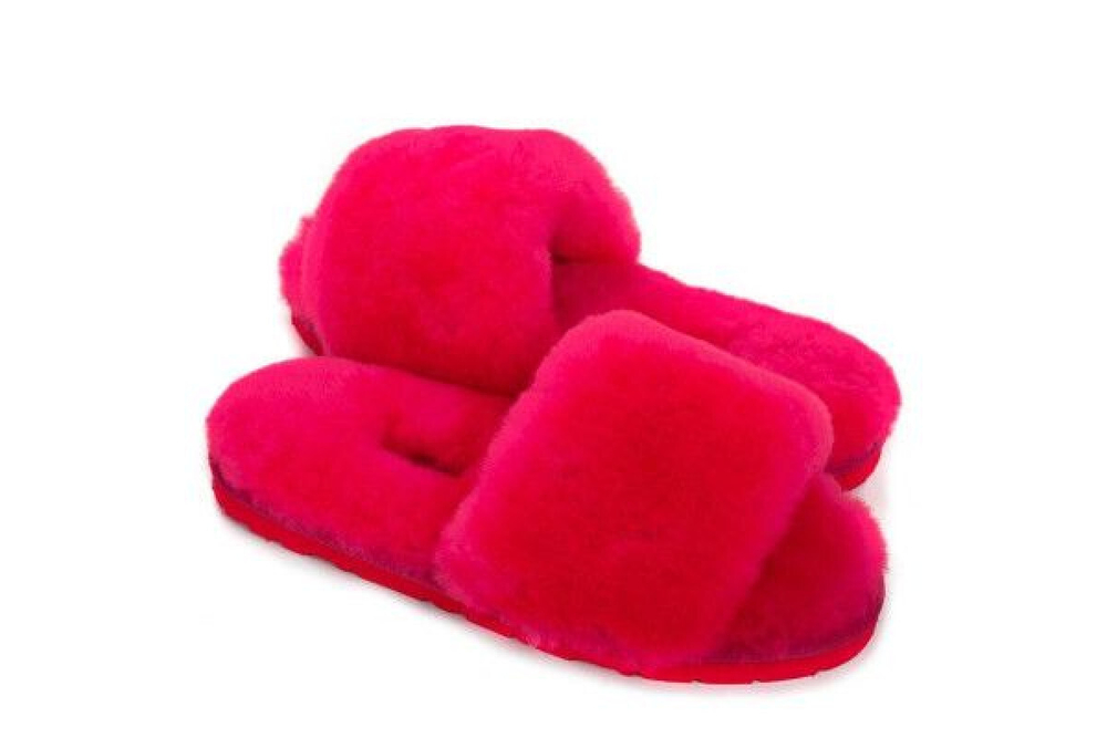 UGG Fluff Slide Slippers Rose Red