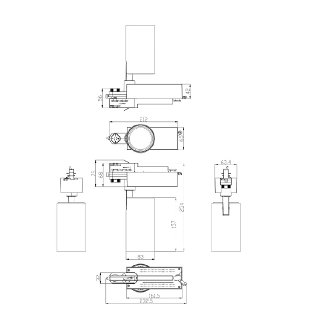 Трековый светильник трехфазный ЭРА SТR-30-36-30K-W30 узкий луч 3000K белый