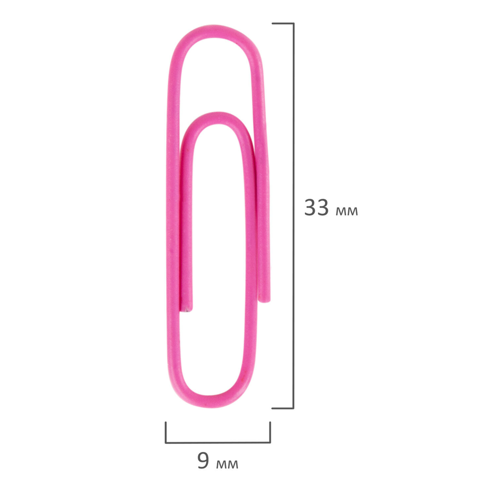 Скрепки BRAUBERG, 33 мм, цветные, 100 шт., в картонной коробке, 270444