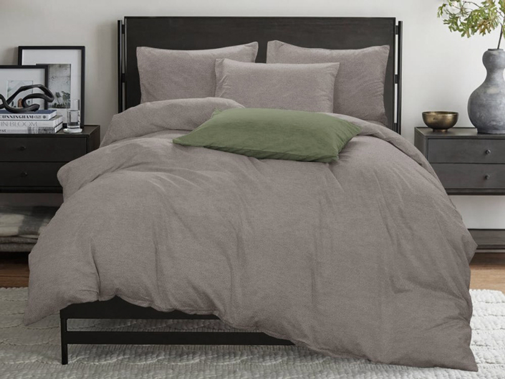 Комплект постельного белья 2 сп с европростыней БЯЗЬ "Натуральный (ротация)" (нав. 50х70 или 70х70)