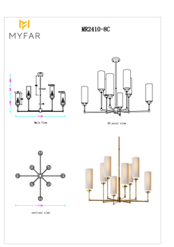 Потолочная люстра MyFar Richard MR2410-8C