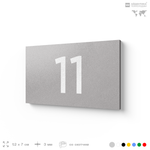Табличка с номером 11 на дверь квартиры, для офиса, кабинета, аудитории, склада, серая 120х70 мм, Айдентика Технолоджи