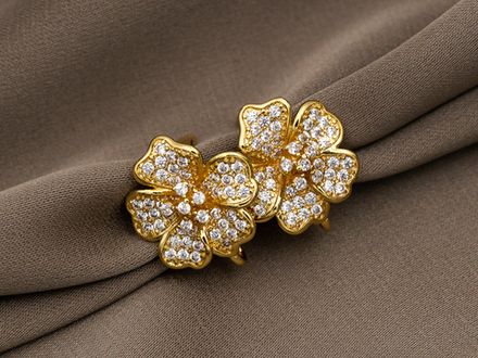 Швензы "Flowers-mini" 15мм, со стразами